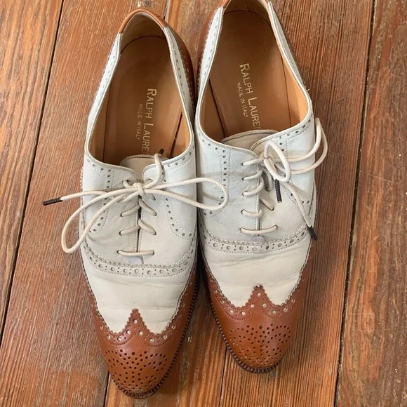 Ralph Lauren luggage Spectator Wingtip Shoes 7B - Picture 4 of 11